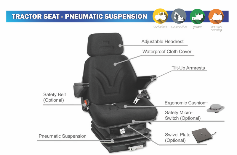 Tractor Seat - Pneumatic Suspension