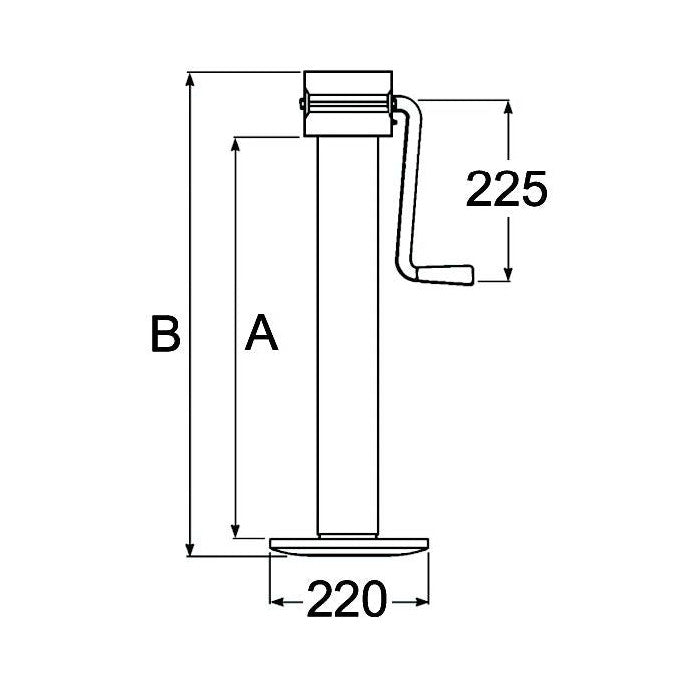 2 Speed Parking Jacks with Side Winding Handle - Square Profile - AMAIreland - 