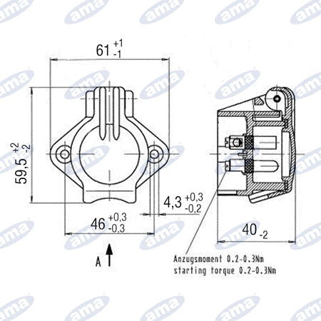 4 Pin Socket - 6/12V - AMAIreland - 