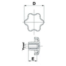 6 Sided Knob with Female Thread - M8