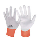 Gloves - Elasticated with Polyurethane Palm Coating - L