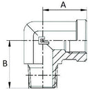 90° Compact - BSP - Elbow Male / Female - Fixed - 1/2"