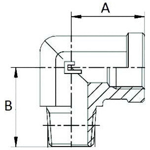 90° Compact BSP Elbow Male / Female - Fixed - 1/4" - AMAIreland - 