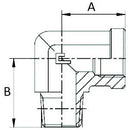90° Compact BSP Elbow Male / Female - Fixed - 3/4" - AMAIreland - 