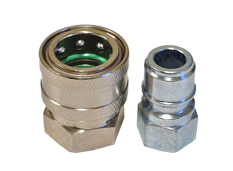 Quick Release Coupling 3/8" Female & Male Kit - Chromed Steel (Economy)