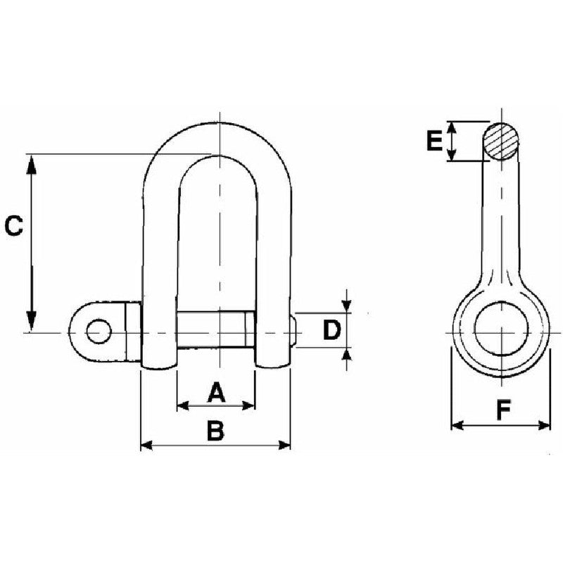 Dee Shackle - 1/4" - 6mm - AMAIreland - 