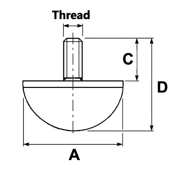 Male Rubber Bumper M6x1 - AMAIreland - 