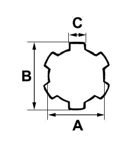 Splined Shafts - 13 UNI 221 - AMAIreland - 