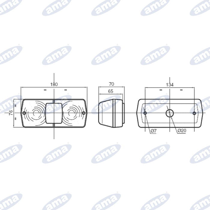 Universal Fitting Rear Lamp - With Reflector - AMAIreland - 