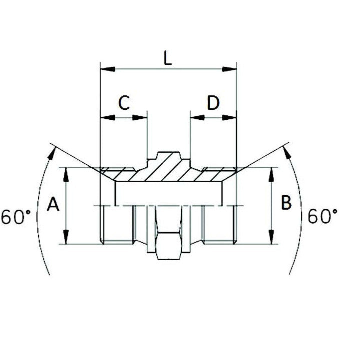 Adaptor - BSP - Equal Male / Male 3/8" - AMAIreland - 