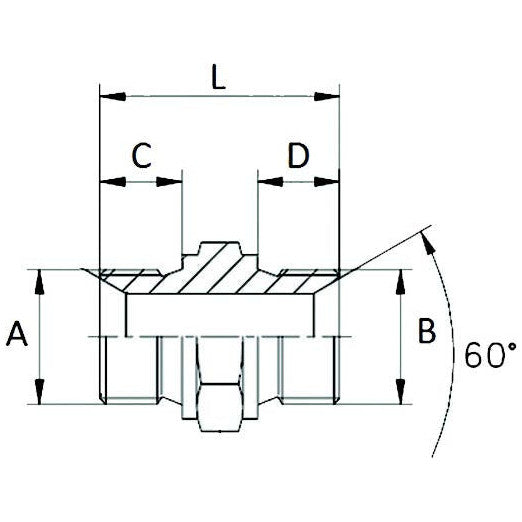 Adaptor BSP to Metric Male / Male - 1/2" - 24x1.5 - AMAIreland - 