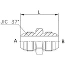Adaptor JIC - Equal Male / Male - 1/2" - AMAIreland - 