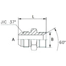 Adaptor JIC to BSP Male / Male  1 1/16" - 3/4" - AMAIreland - 