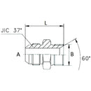 Adaptor - JIC to BSP Male / Male  3/4" - 3/8"