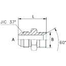 Adaptor JIC to BSP Male / Male  9/16" - 3/8" - AMAIreland - 