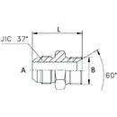Adaptor - JIC to BSP Male / Male  9/16" - 3/8"