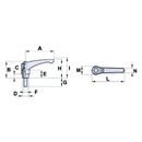 Adjustable Handles with Threaded Pin M8 - Pin 40mm - AMAIreland - 