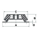 Bell Shaped Mountings - Square Base (Threaded Hole) M16 - AMAIreland - 
