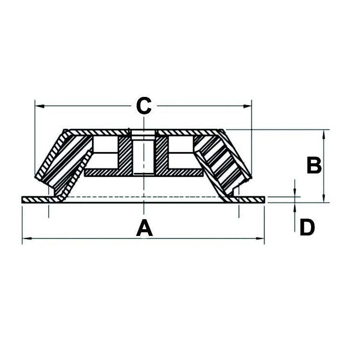 Bell Shaped Mountings - Square Base (Threaded Hole) M16 - AMAIreland - 