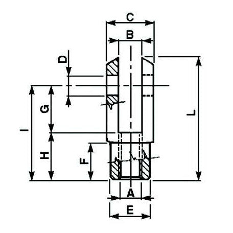 Clevis 2 Leg - M8 x 58mm - AMAIreland - 
