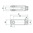 Clevis With Swivel - M10x1.5 x 52mm - AMAIreland - 