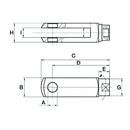 Clevis With Swivel - M8x1.25 x 42mm - AMAIreland - 