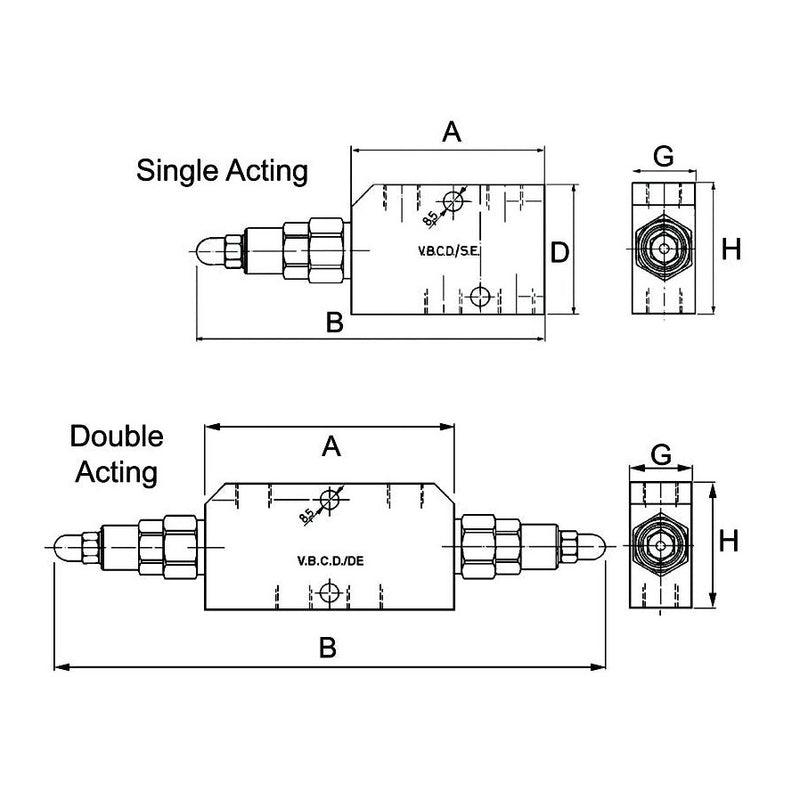 Counterbalance / Overcentre Valve -  Single Acting - AMAIreland - 