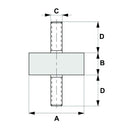 Cylindrical Engine Mounting - Male / Male Thread End M10 - AMAIreland - 