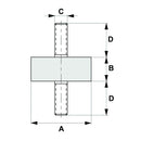 Cylindrical Engine Mounting - Male / Male Thread End M10 - AMAIreland - 