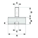 Cylindrical Engine Mountings - Male / Female Thread End M10 - AMAIreland - 