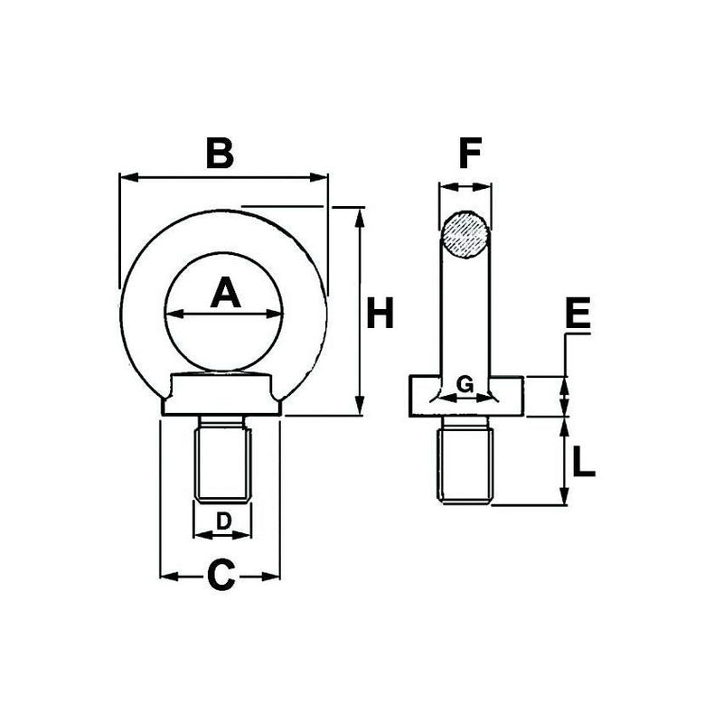 Eyebolt with Male Thread - M8 - AMAIreland - 