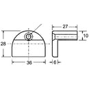 Fixing Block for Glass - Black Nylon - Hole ø 5mm - AMAIreland - 