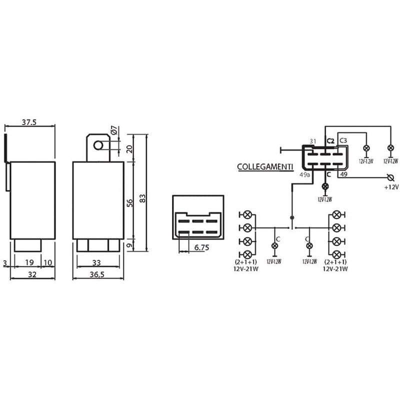 Flasher Unit - 6 Pin - AMAIreland - 