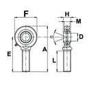 GAR..DO-2RS Series Rod End Bearing Male Thread - ID 20mm - AMAIreland - 