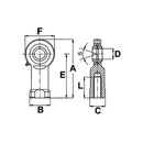 GIR..DO-2RS Series Rod End Bearing Female Thread - ID 15mm