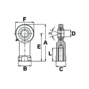 GIR..UK-2RS Series Rod End Bearing Female Thread - ID 6mm - AMAIreland - 