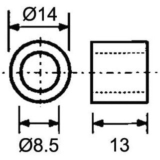 Grommet for Window Glass -  Outer ø 14mm - Hole ø 8.5mm - AMAIreland - 