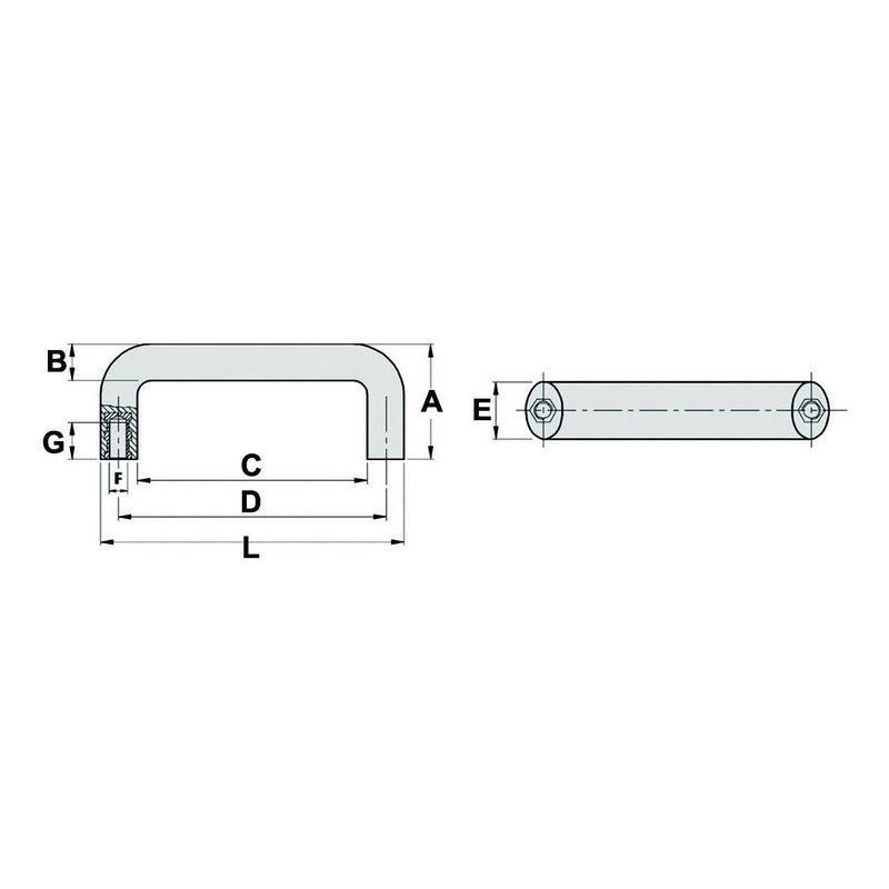 Handle with Female Thread M6 - Length 102mm - AMAIreland - 