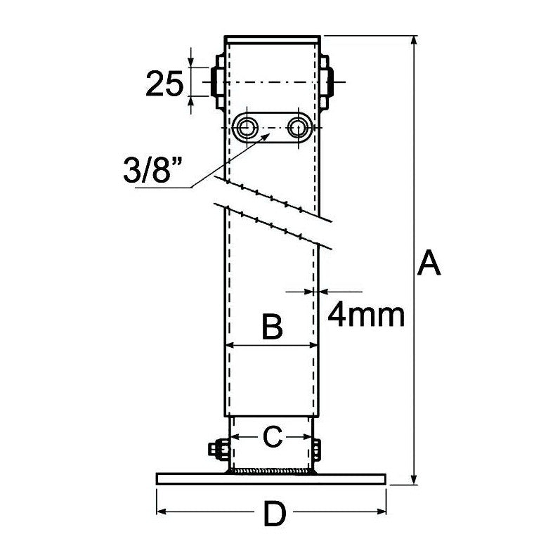 Hydraulic Jack with Built in Safety Valve Square Profile - 635mm - AMAIreland - 