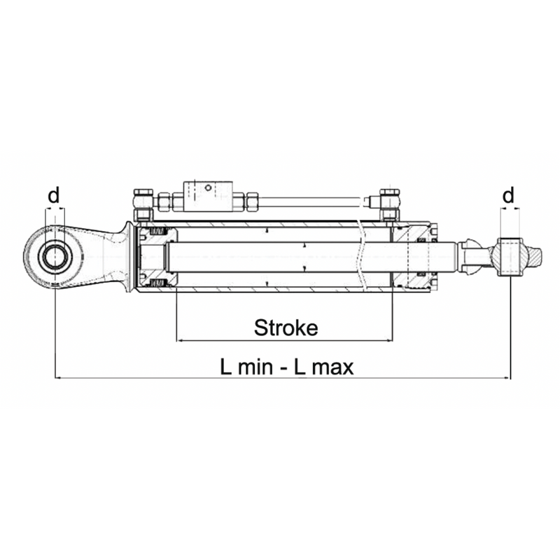 Hydraulic Top Link - CAT 1 - L max 570mm - AMAIreland - 