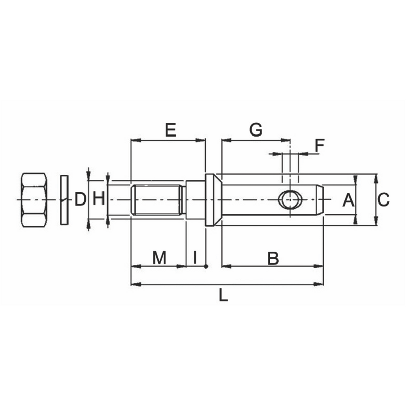 Implement Mounting Pin - CAT 22mm - M20x1.5 - AMAIreland - 