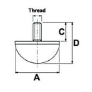 Male Rubber Bumper M12 - Length 75mm - AMAIreland - 
