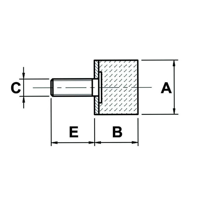 Male Rubber Bumper M12 - Rubber Height 40mm - AMAIreland - 