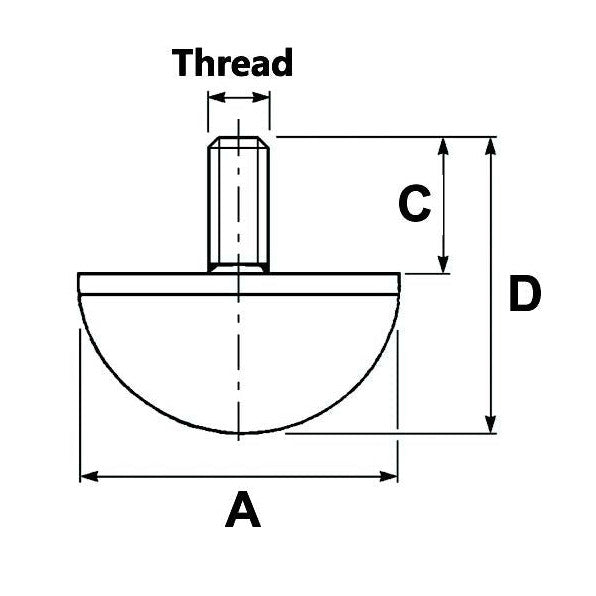 Male Rubber Bumper M8x1.25 - AMAIreland - 