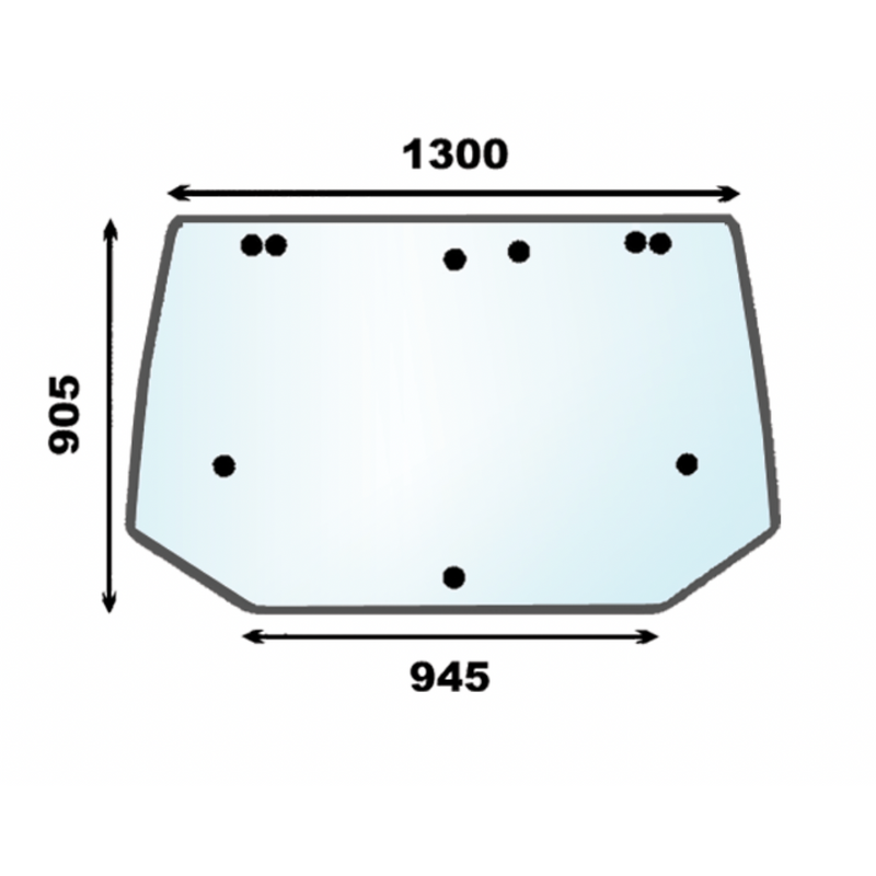 New Holland  - Upper Rear Cab Glass - AMAIreland - 