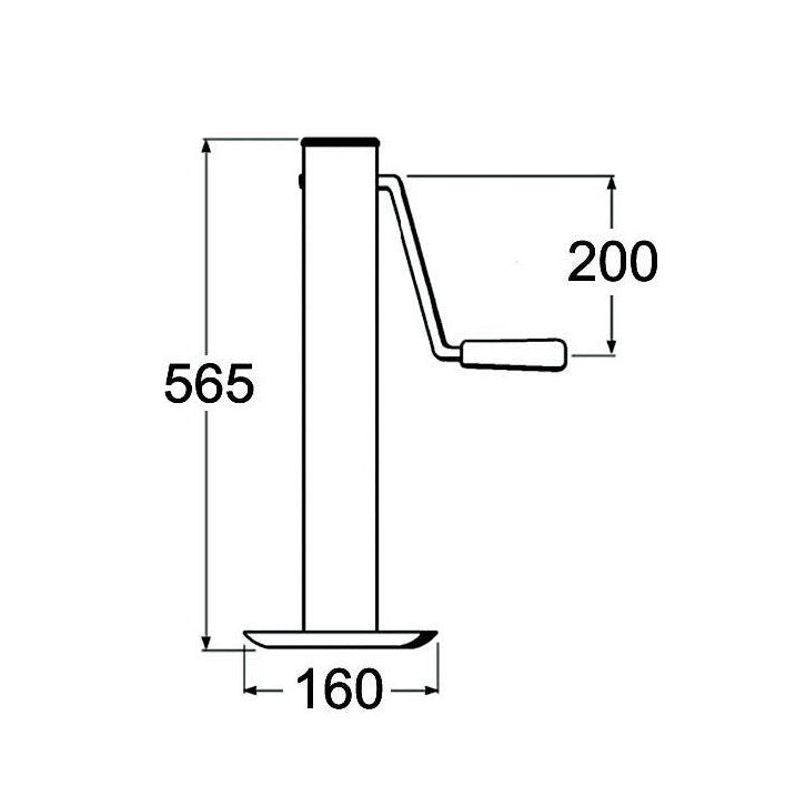 Parking Jack with Side Winding Handle - Square Profile - AMAIreland - 