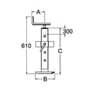 Parking Jacks with Bracket - Square Profile - 1000Kg - AMAIreland - 