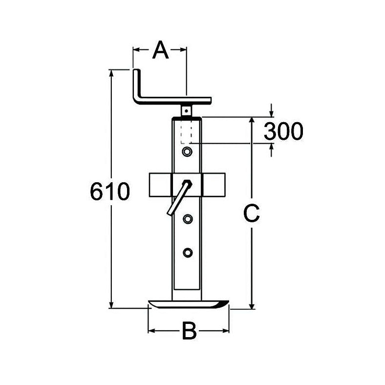 Parking Jacks with Bracket - Square Profile - 800Kg - AMAIreland - 