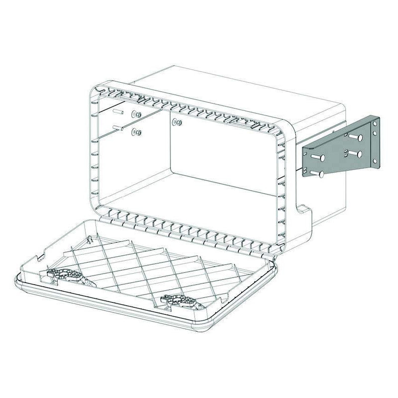 Plastic Tool Box Steel Bracket in Cold Galvanised - Horizontal - AMAIreland - 
