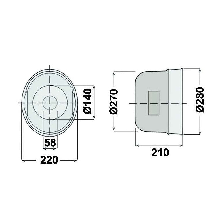PTO Cone - Inspection Windows 1 - ø 280mm x L 210mm - AMAIreland - 